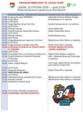 Grafika Szczegółowy program 34. Finału Wielkiej Orkiestry