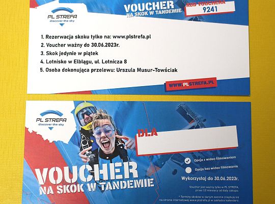 Grafika 4. Voucher na skok w tandemie