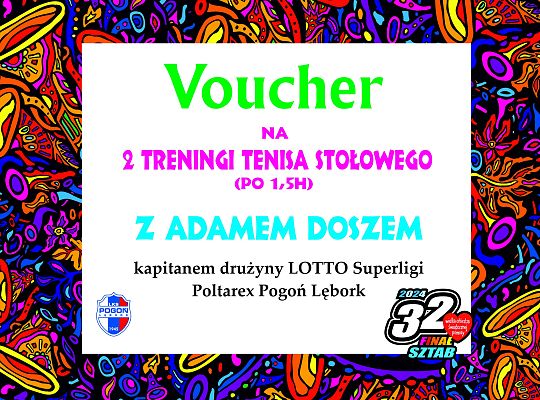 Grafika 5. Voucher na 2 treningi tenisa stołowego