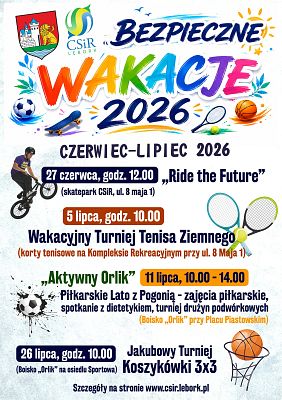 Grafika Bezpieczne Wakacje 2026